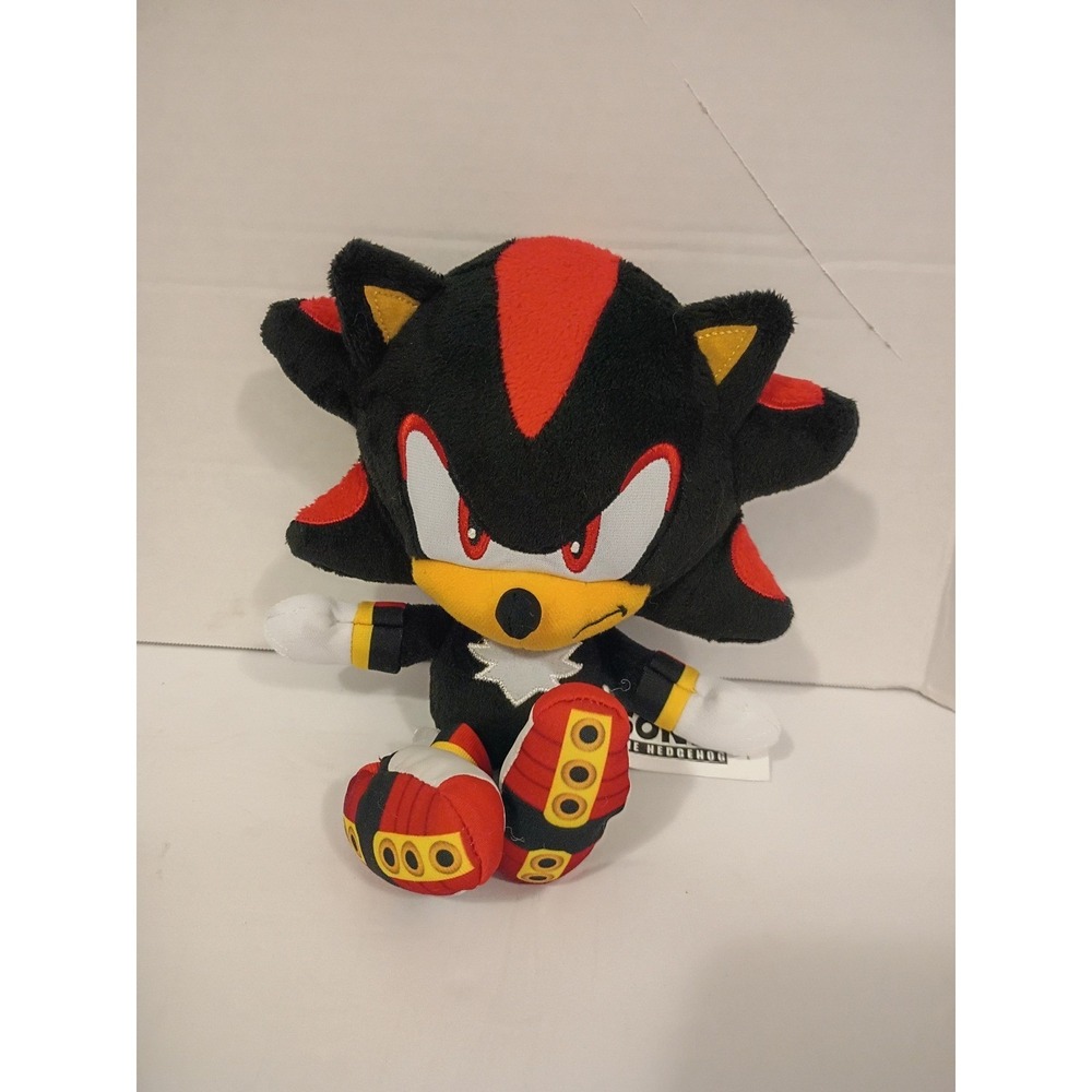 Jakks Pacific Sonic the Hedgehog Shadow Plush Stuffed Toy Black Red Sega Kids
